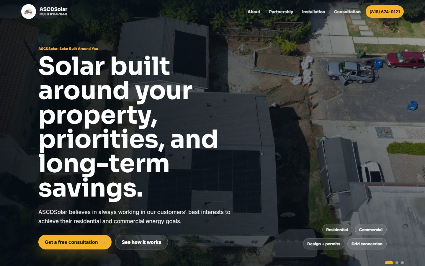ASCDSolar website homepage